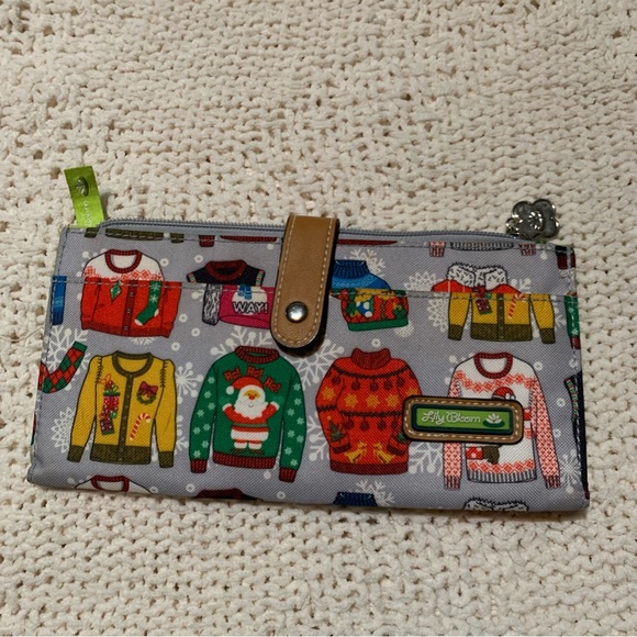 LILY BLOOM CHRISTMAS SWEATER WALLET - Picture 1 of 3